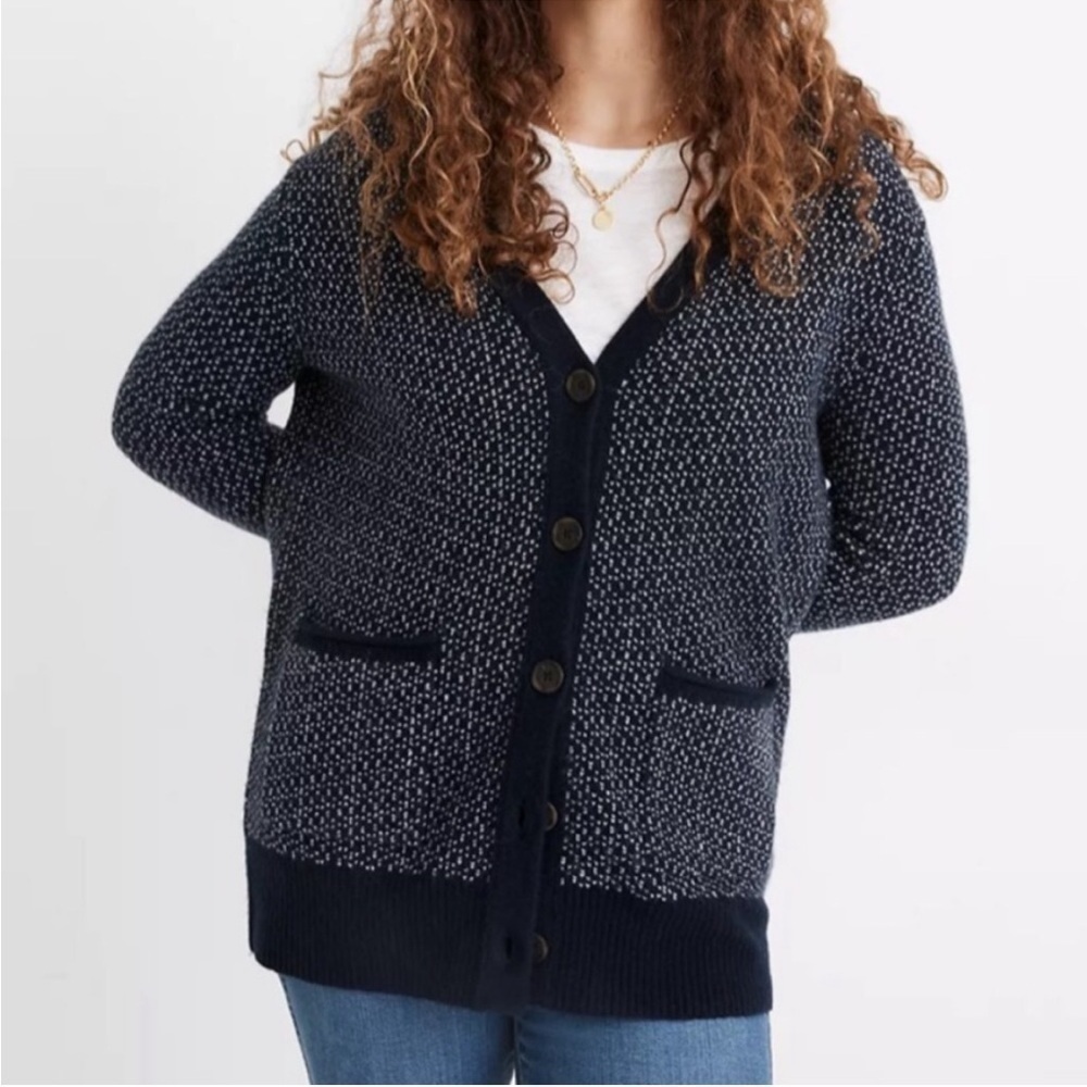 Madwell Bird's Eye Maysfield Cardigan Sweater in Coziest Yarn
